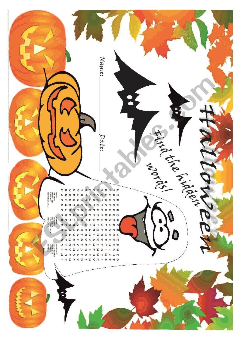 halloween worksheet