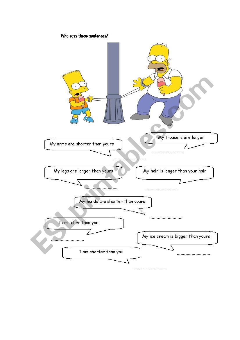Comparative worksheet