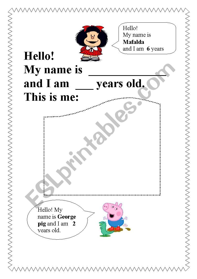 Introduce myself worksheet