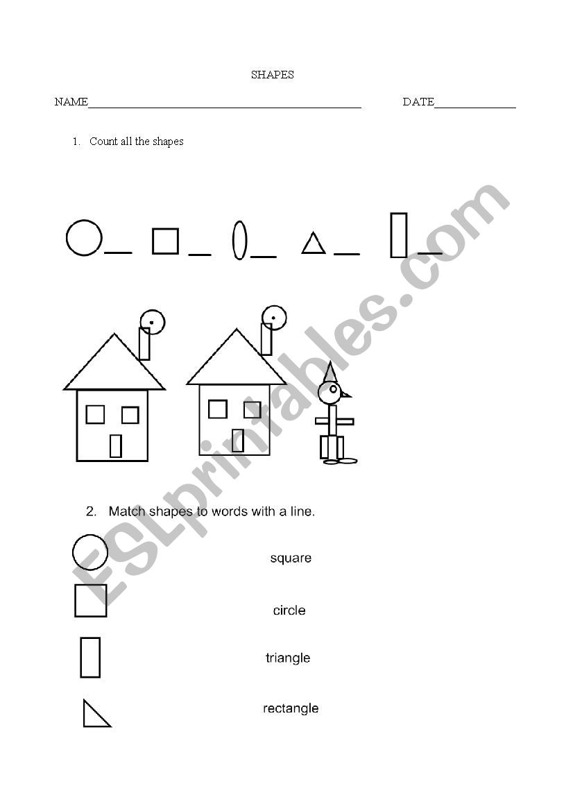 shapes worksheet