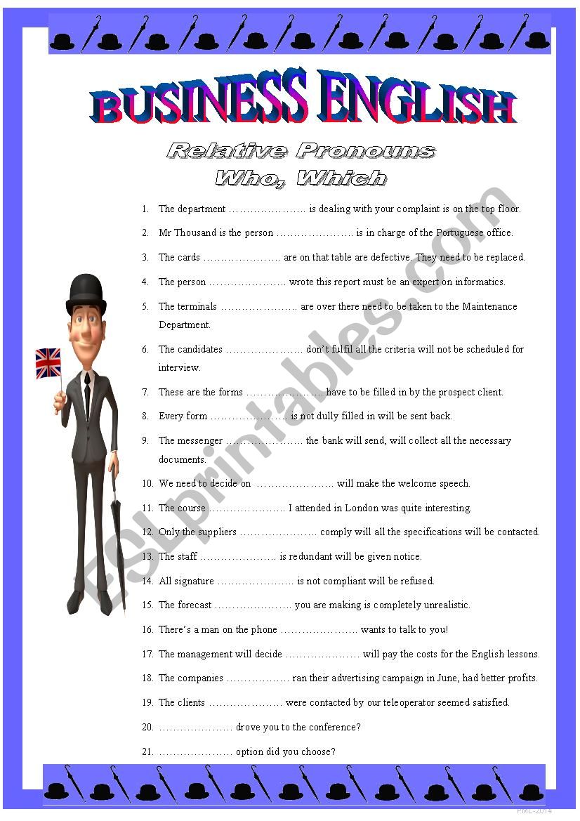 BUSINESS ENGLISH 6 - Relative pronouns WHO or WHICH