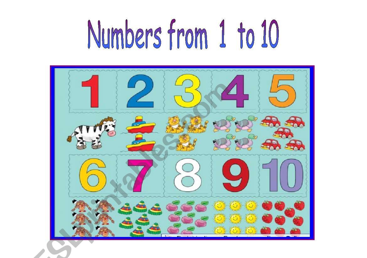 Numbers from 1 to 10 worksheet