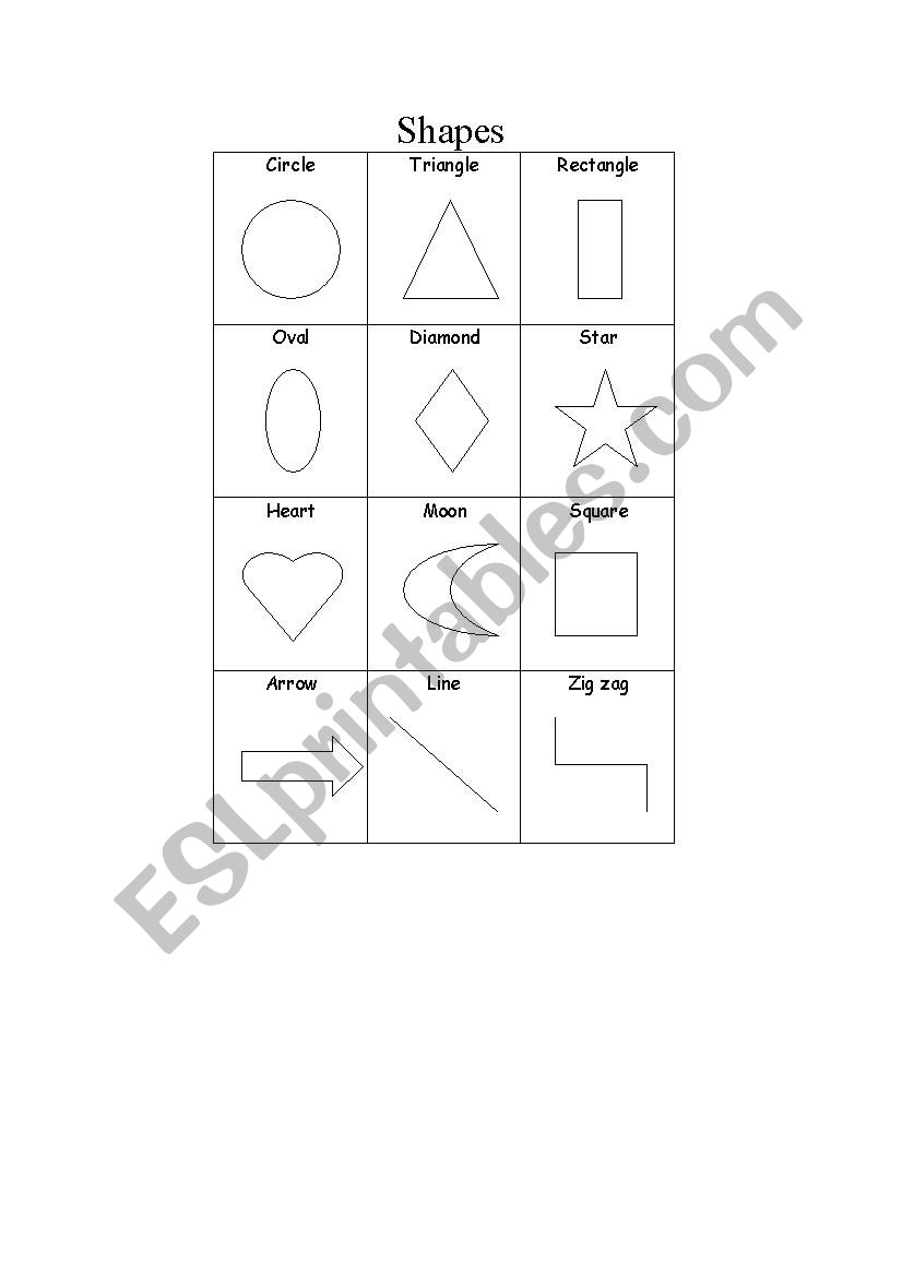 Shapes worksheet