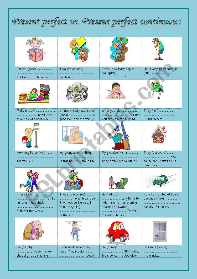 Present perfect vs perfect continuous