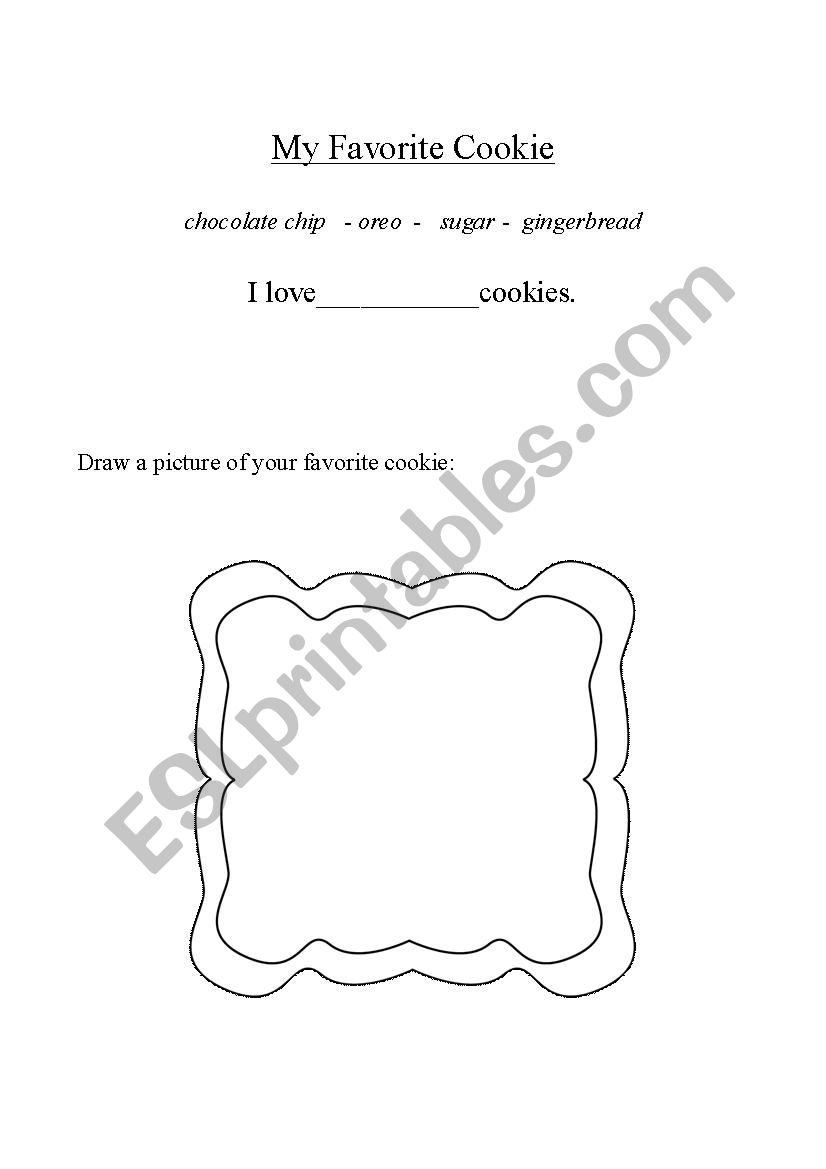 My Favourite Cookie worksheet