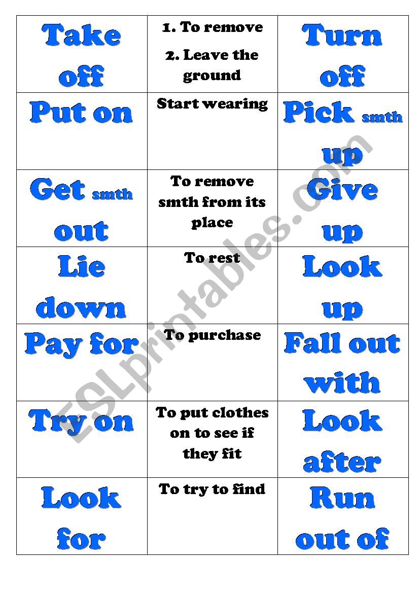 Prasal verbs New headway pre-intermediate unit 5