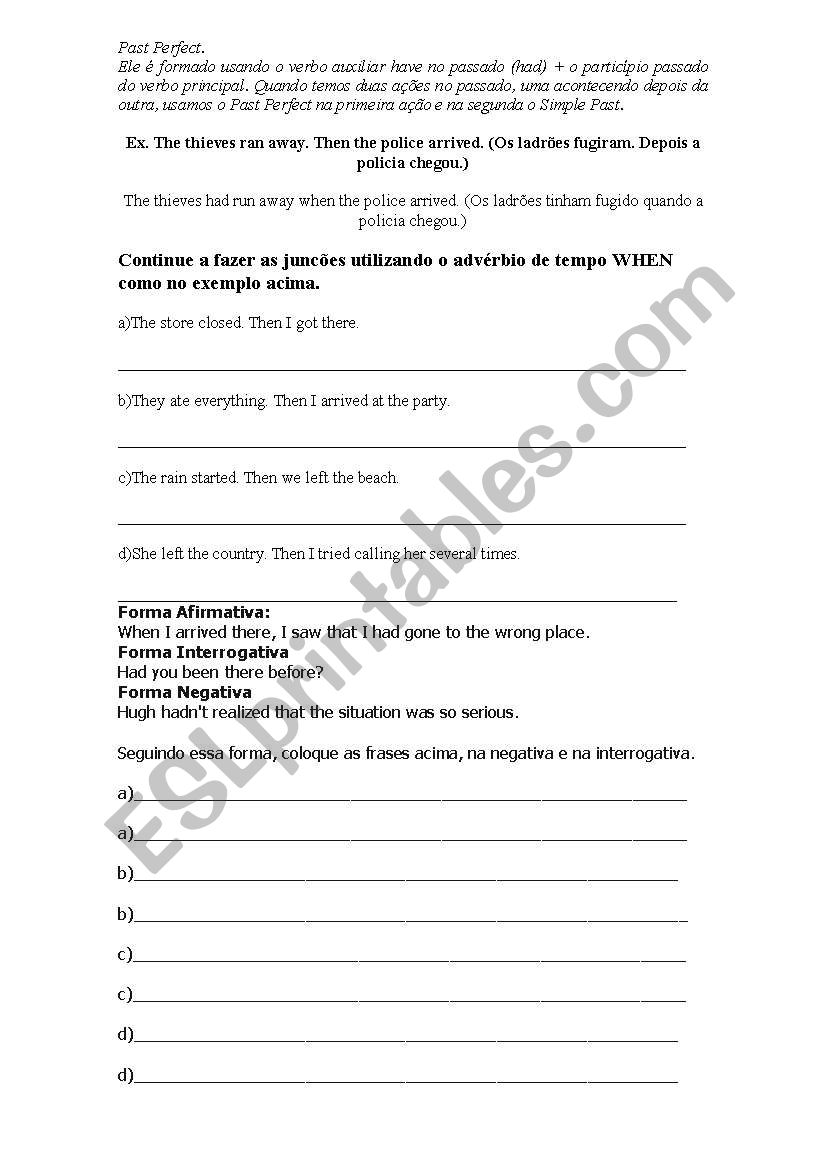 Past Pefect worksheet