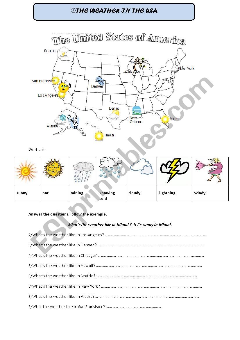 weather writing worksheet worksheet