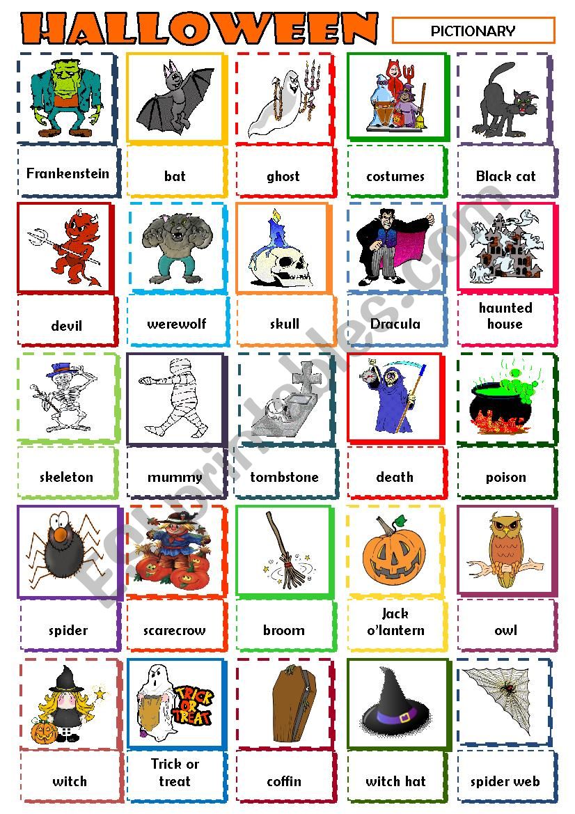 Halloween Pictionary worksheet