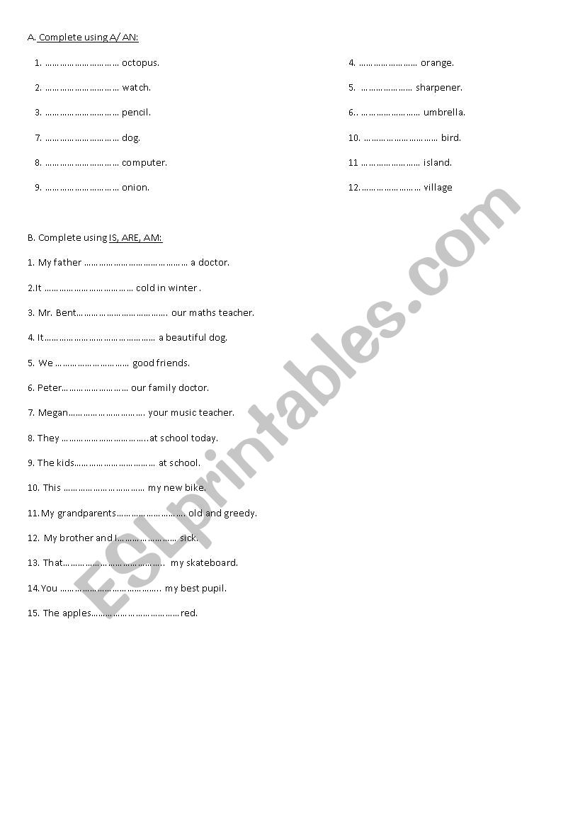 revision worksheet