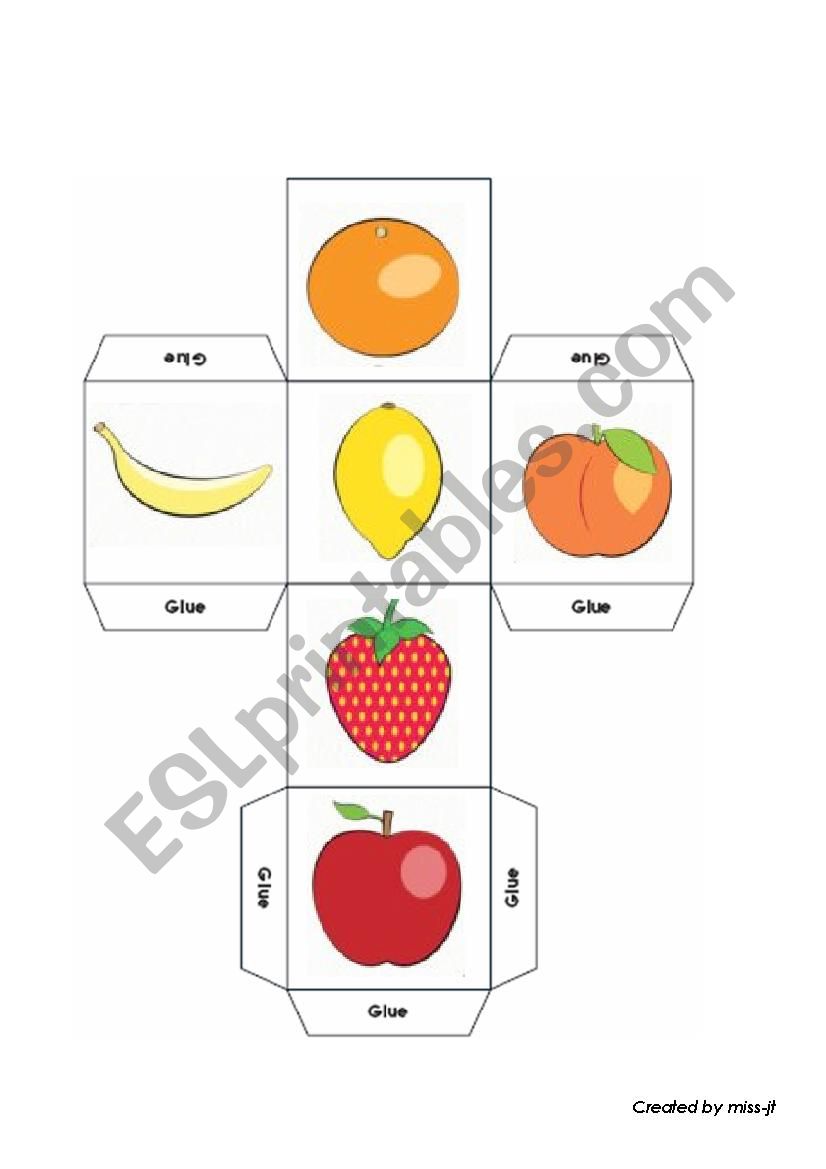 Fruit (dice) worksheet
