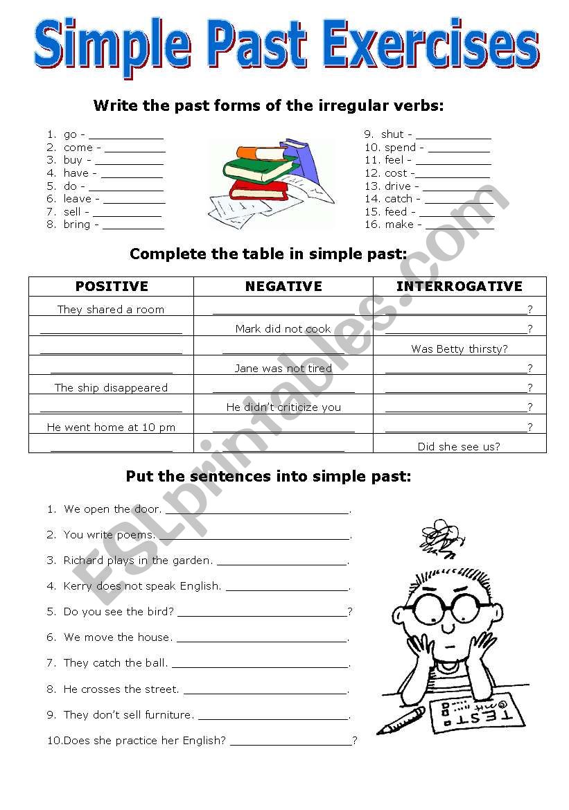 Simple Past - Mixed Exercises worksheet