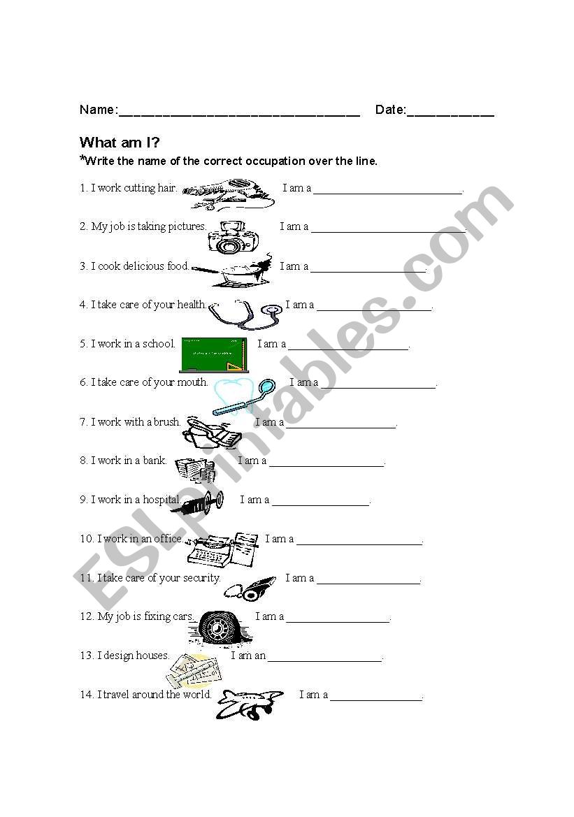 Jobs worksheet