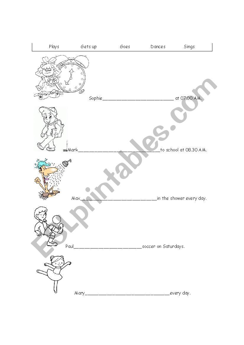 Present simple worksheet