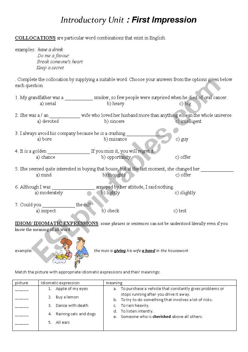 introductory unit for 4th year