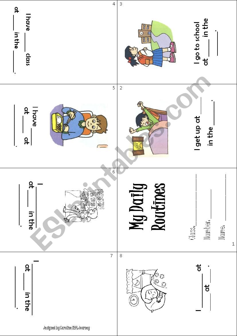 My Daily Routines Booklet  worksheet