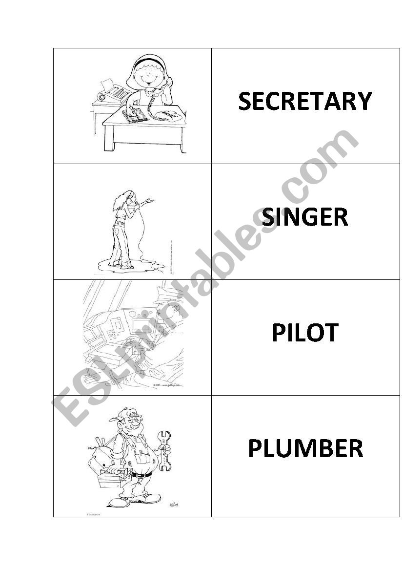 JOBS FLASHCARDS worksheet