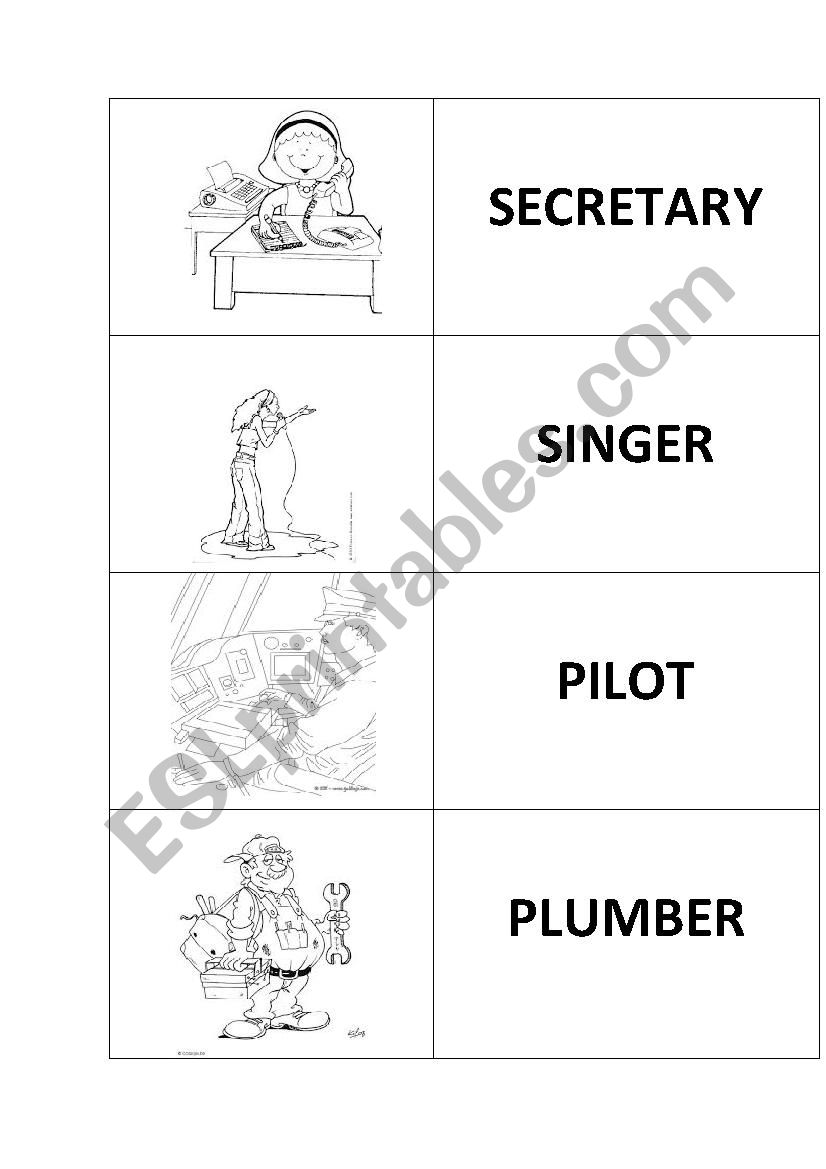 JOBS FLASHCARDS worksheet