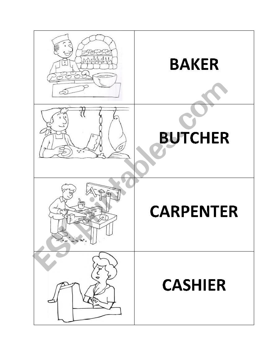 JOBS FLASHCARDS - PART 2 worksheet