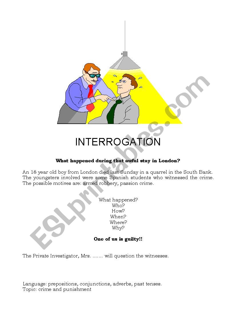 Interrogation worksheet