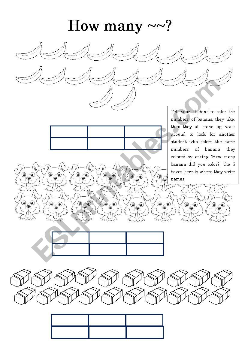 How many activity worksheet worksheet