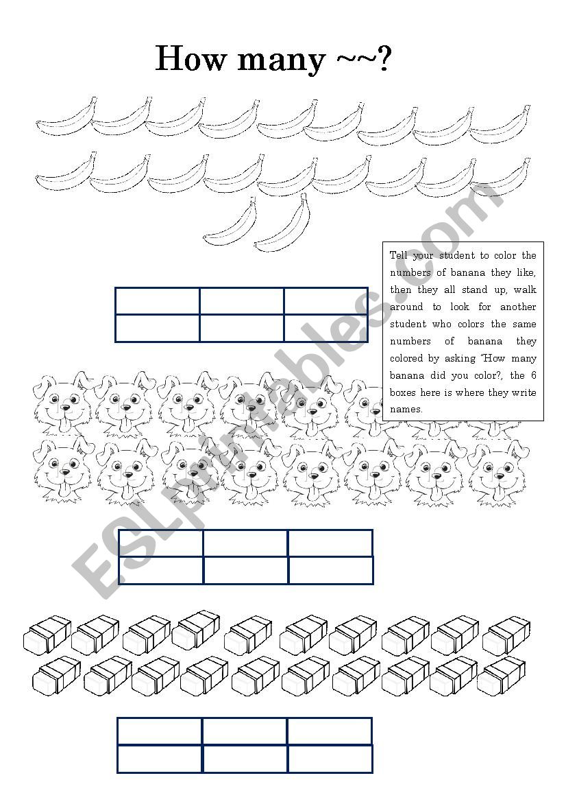 How many activity worksheet worksheet