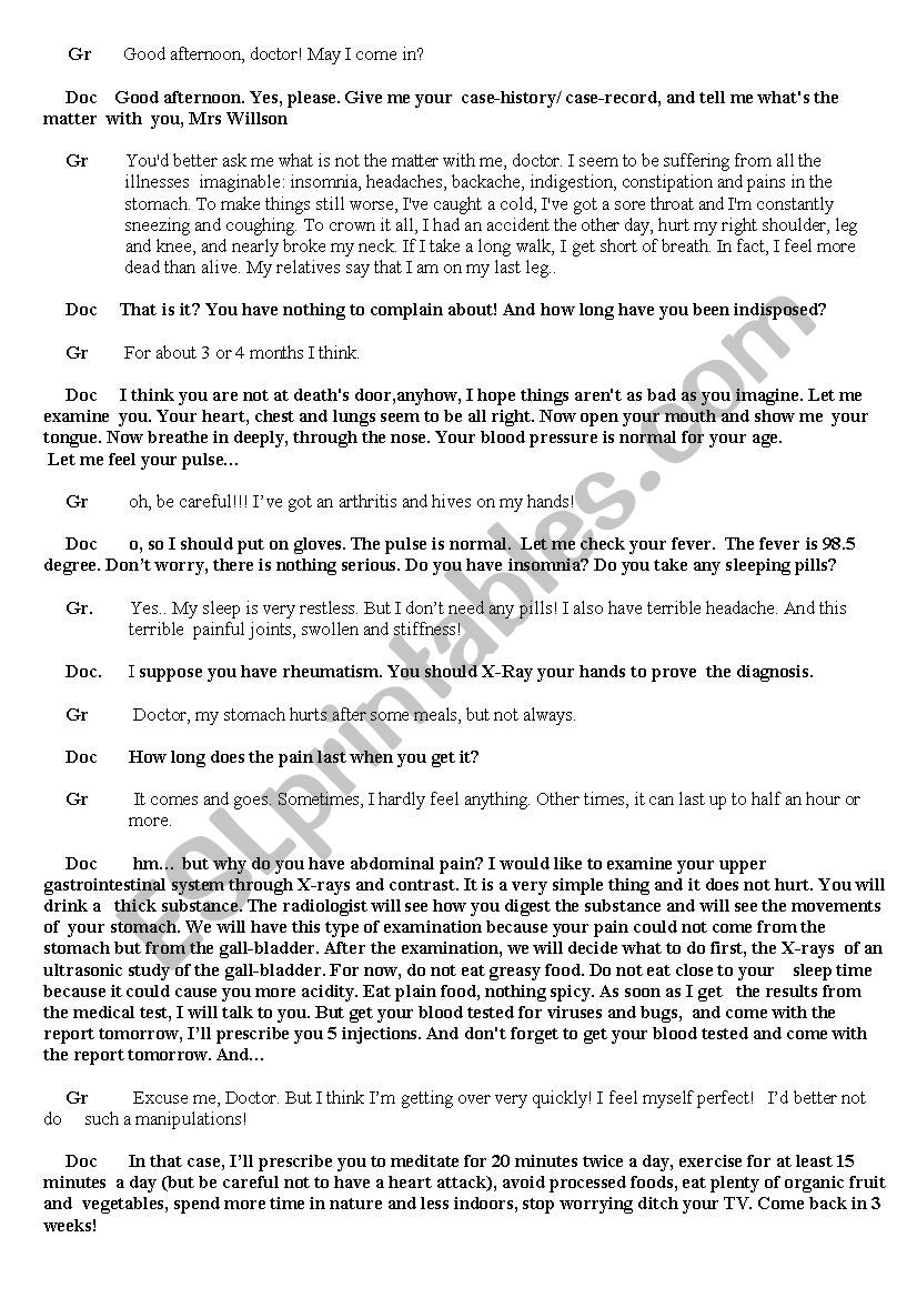 Dialogue worksheet