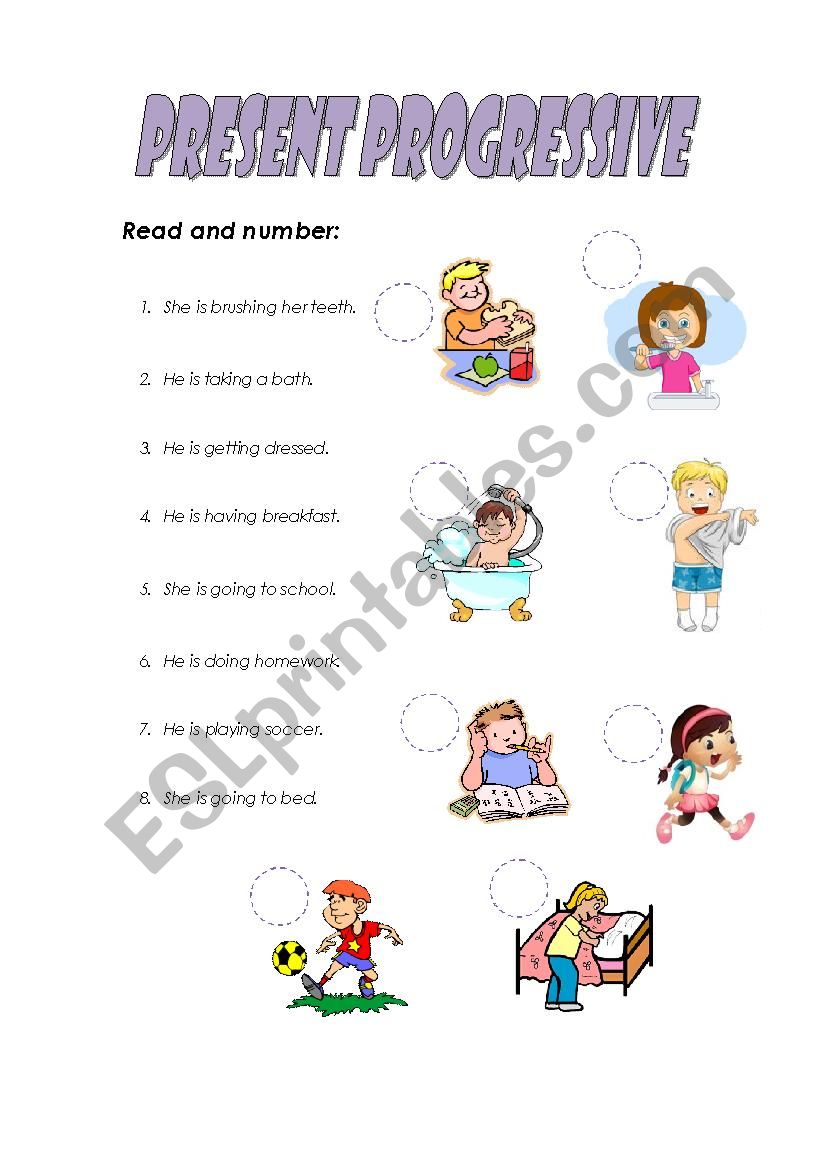 PRESENT PROGRESSIVE worksheet