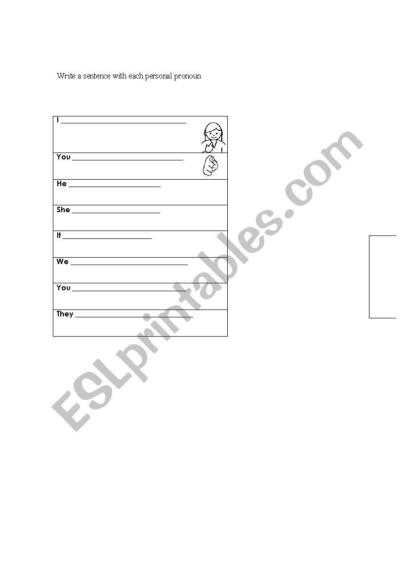 personal pronouns  worksheet
