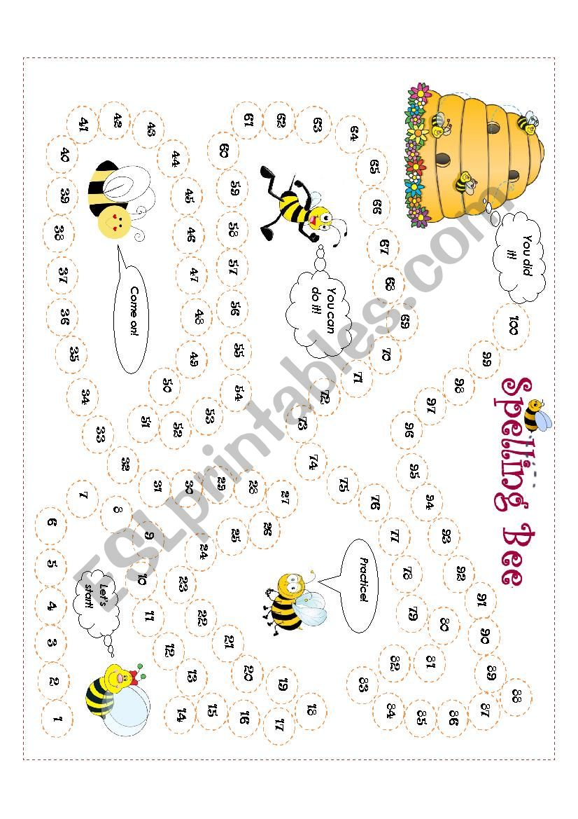 Spelling Bee Esl Worksheet By Roxya