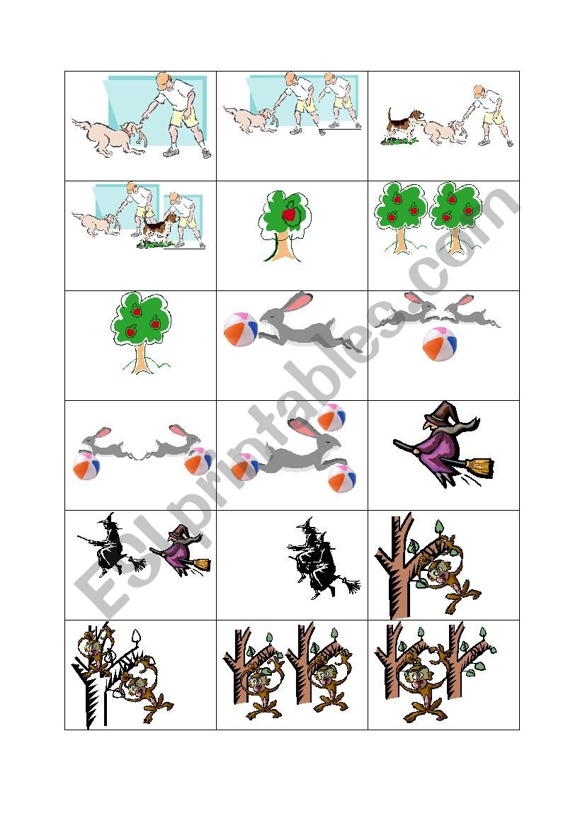 Card set to practise pronouncing 