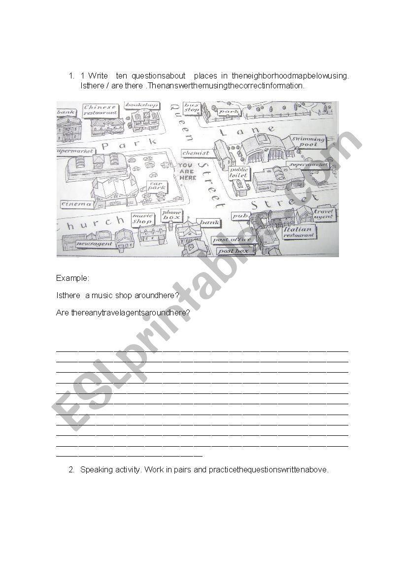 Give and follow directions  worksheet