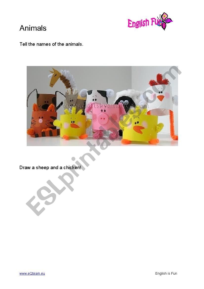 Animals worksheet