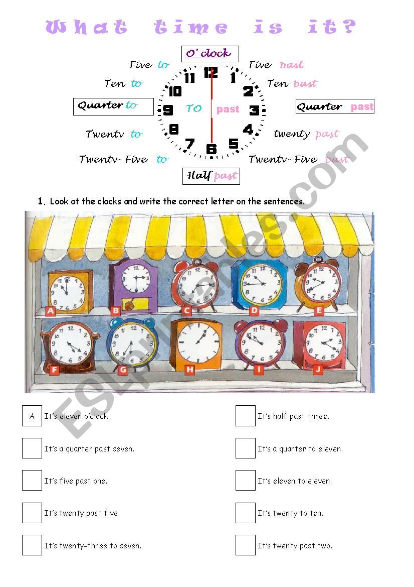 What time is it? worksheet