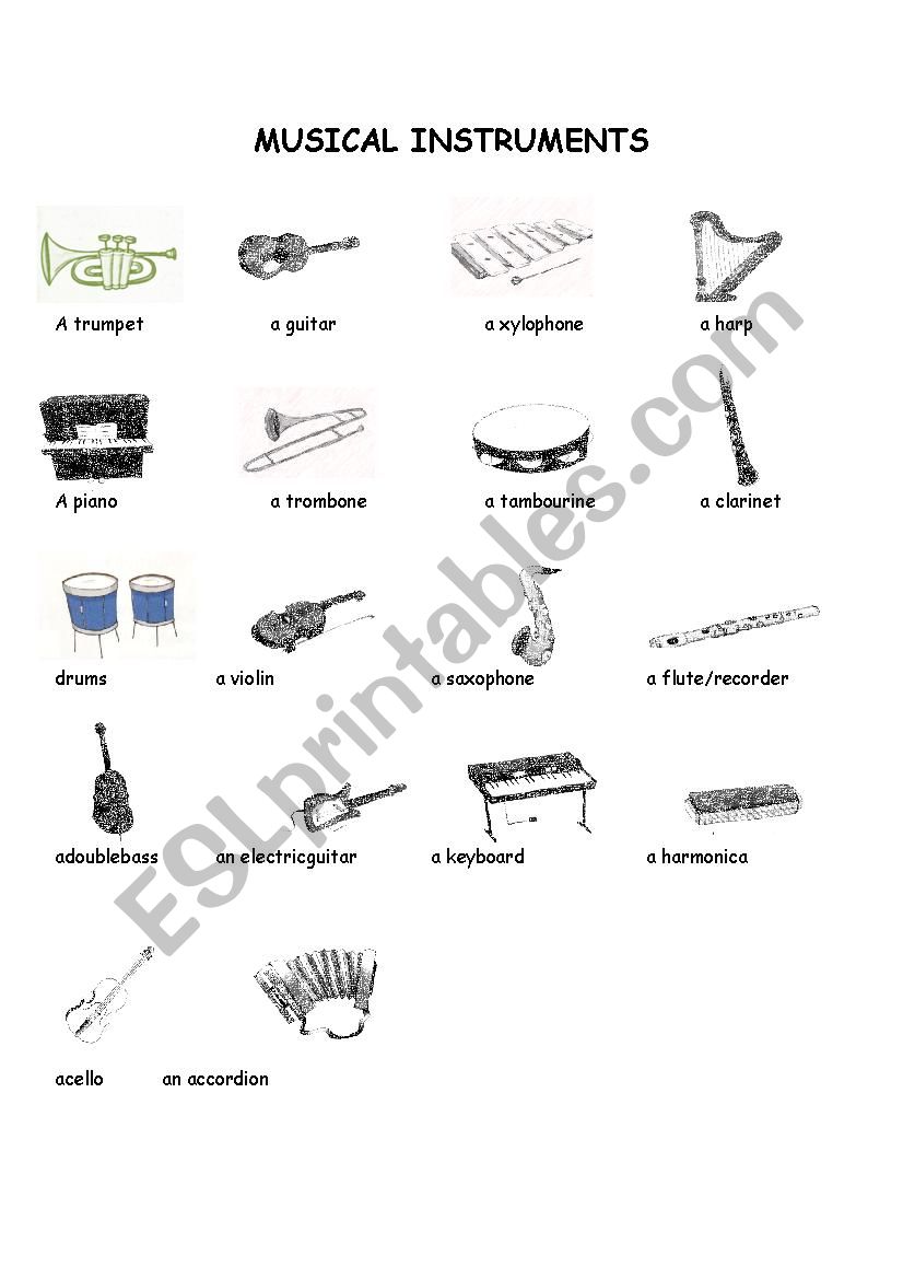 Musical Instruments worksheet