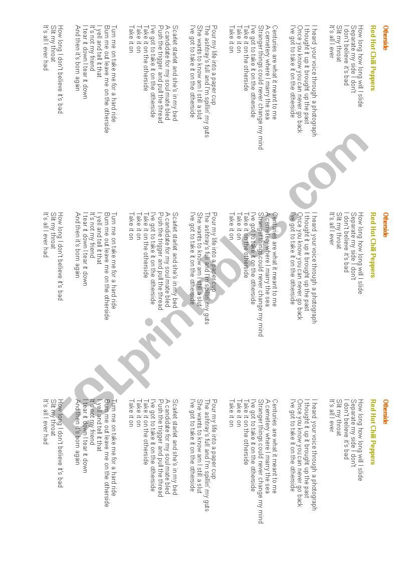 Music - otherside Red Hot chili Peppers