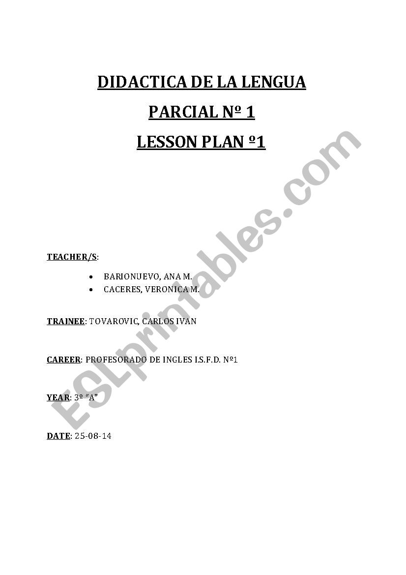 Days of the week worksheet