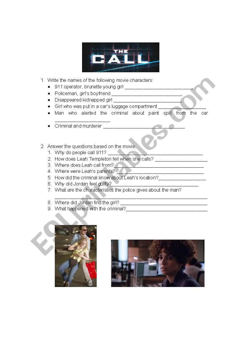 The Call worksheet