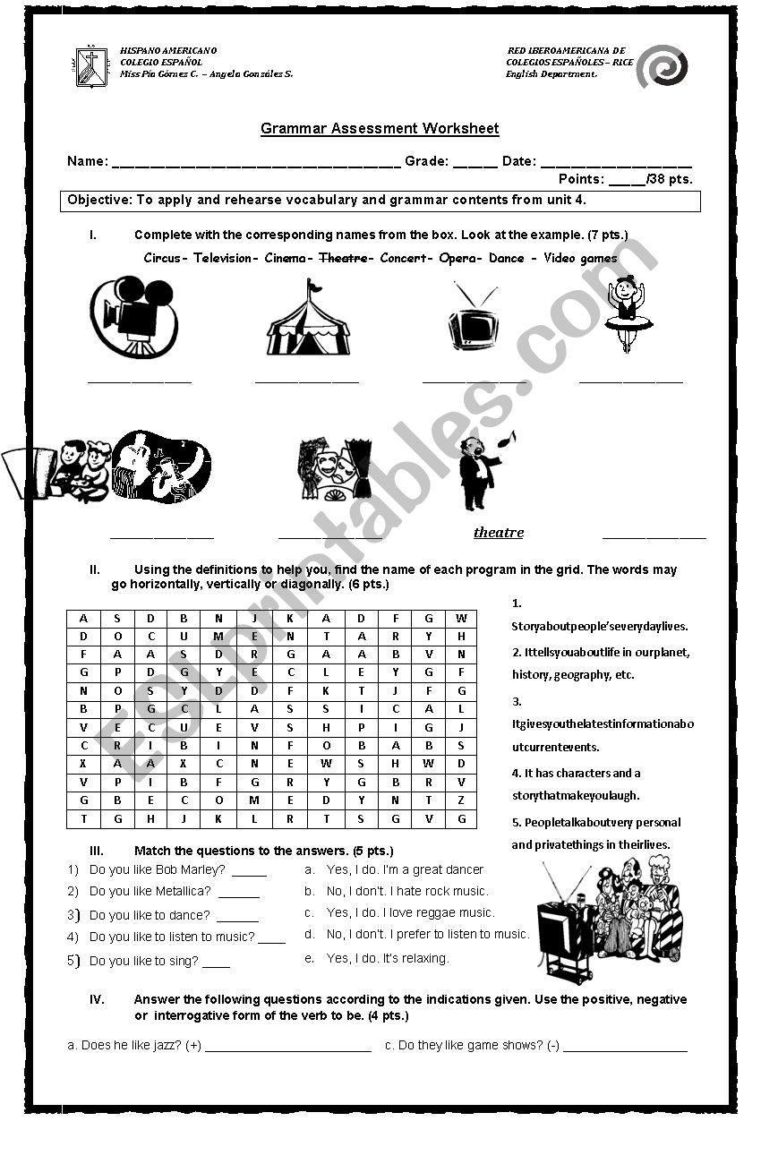 GRAMMAR WORKSHEET worksheet