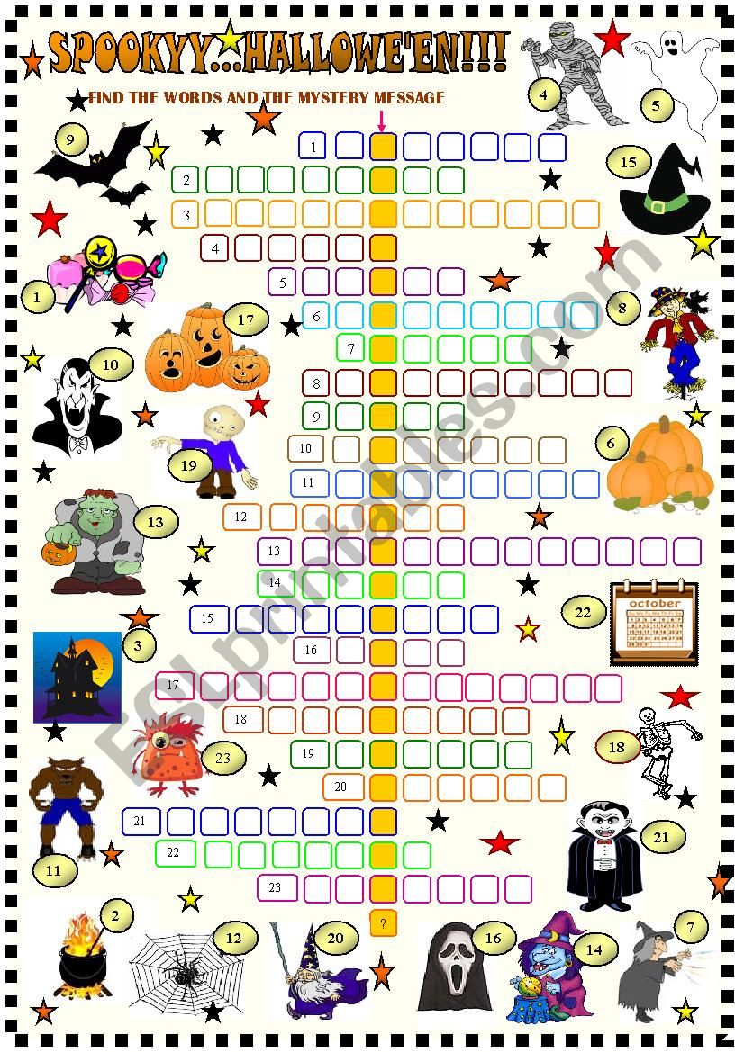 Spooky.......HalloweÂ´en!!!! worksheet
