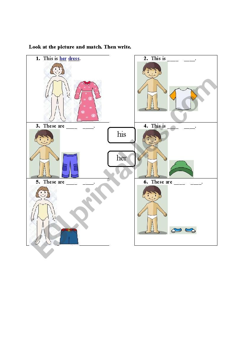 Clothes worksheet