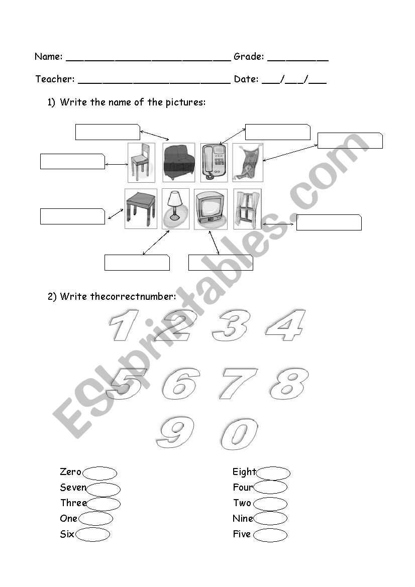 Activities worksheet