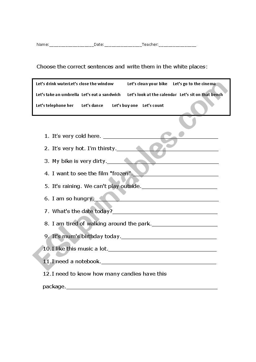 LetÂ´s  worksheet