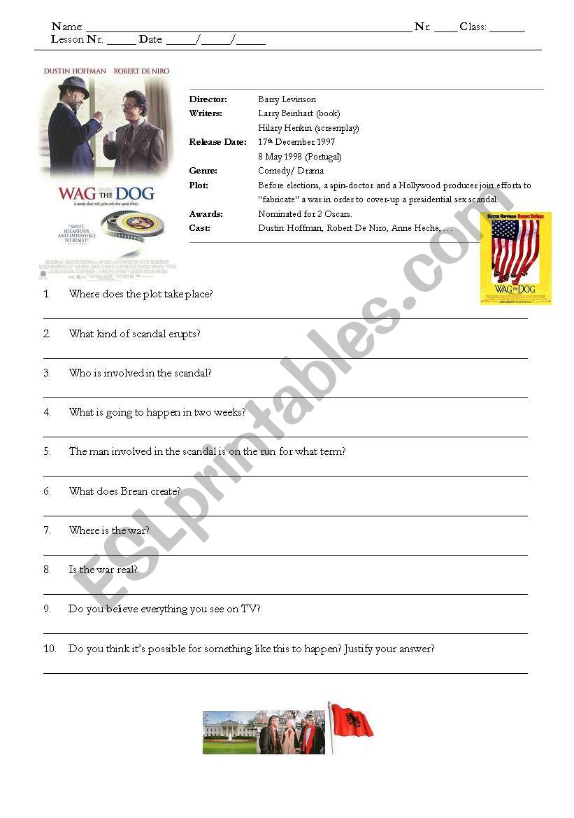 Film - Wag the Dog worksheet