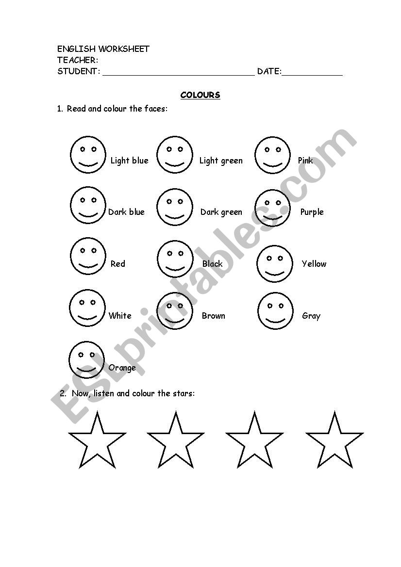 Simple colouring activity worksheet