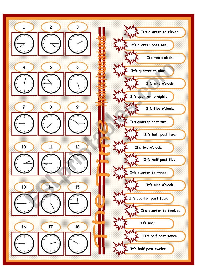 The Time worksheet