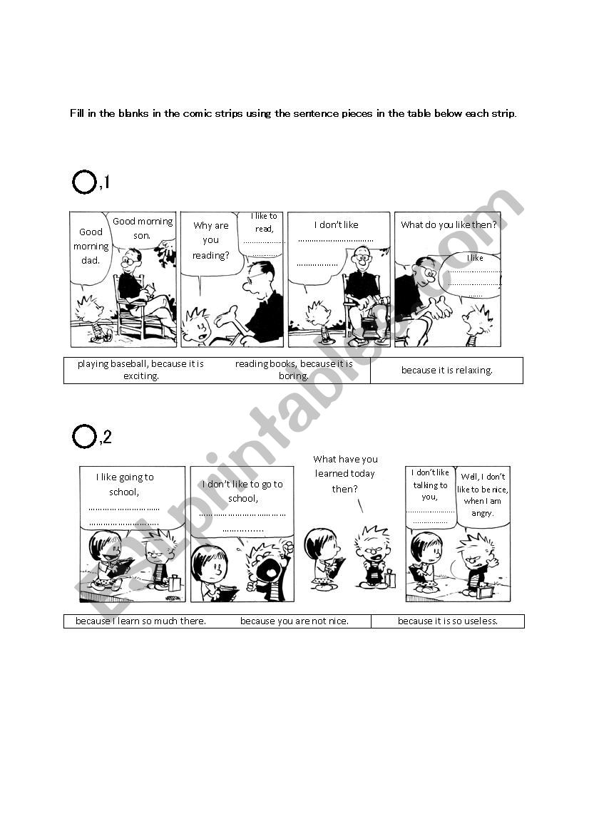 Calvin and Hobbes Dialogue Strip - Because (give reason)