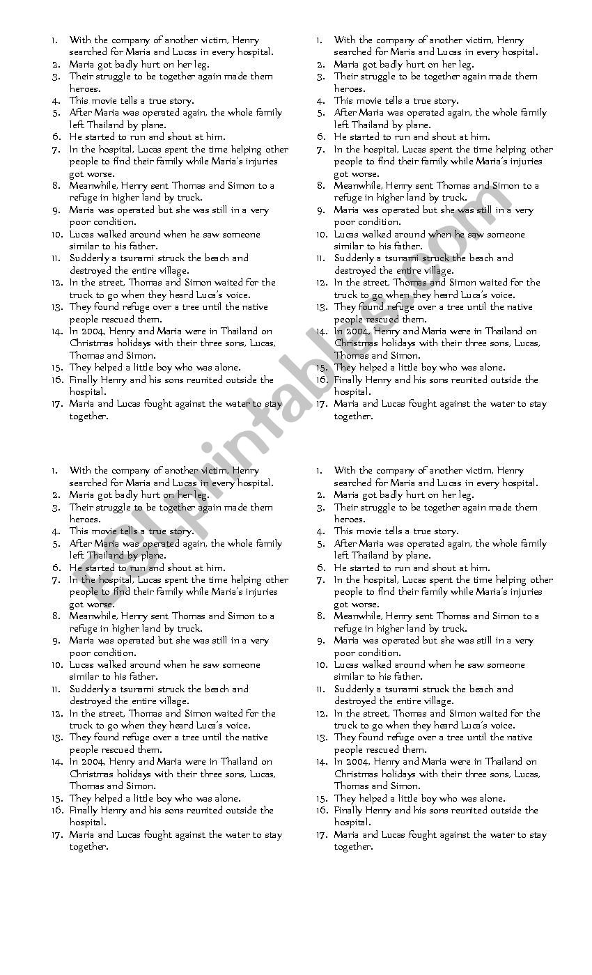 movie Â´the impossibleÂ´ order the plot