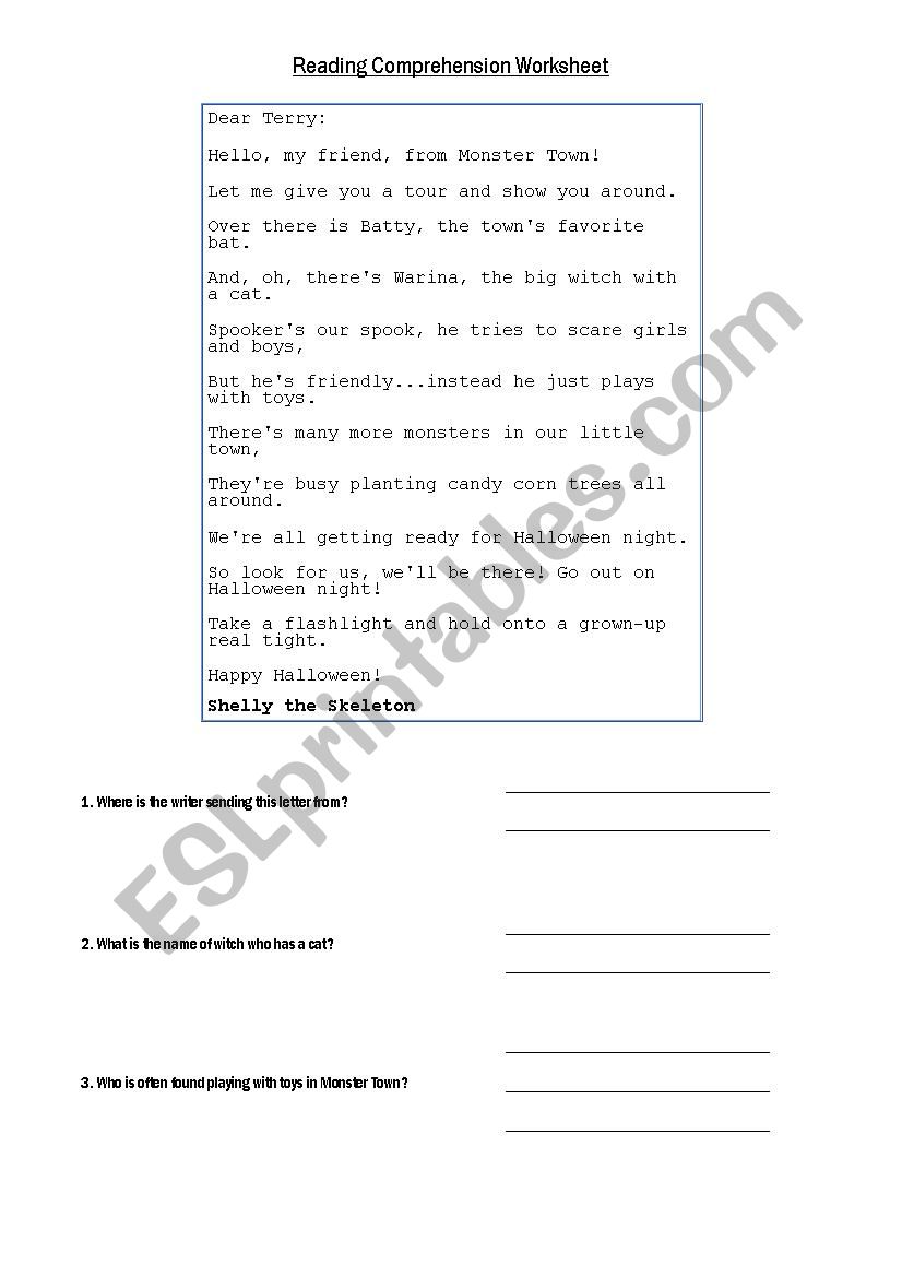 A Halloween worksheet worksheet