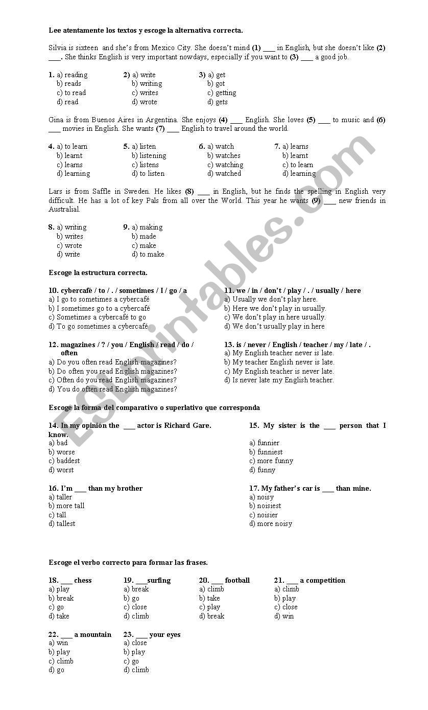 quiz worksheet